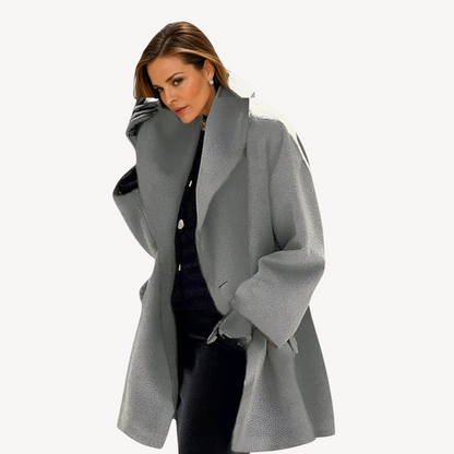 Damen Wollmantel Übergröße Eleganz