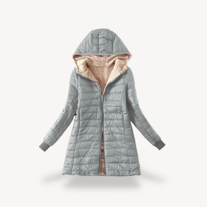 Damen Wintermantel Kapuzen-Puffer mit Sherpa-Füttung