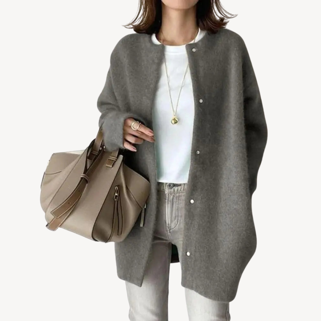 Elegante Damen Cardigan Woll Cardigan mit Knöpfen
