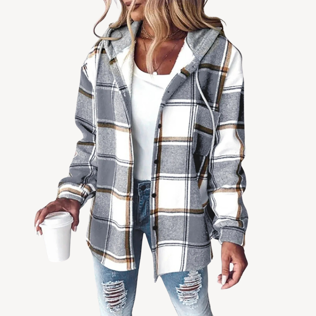 Stylisches Kapuzenjacke Karomuster