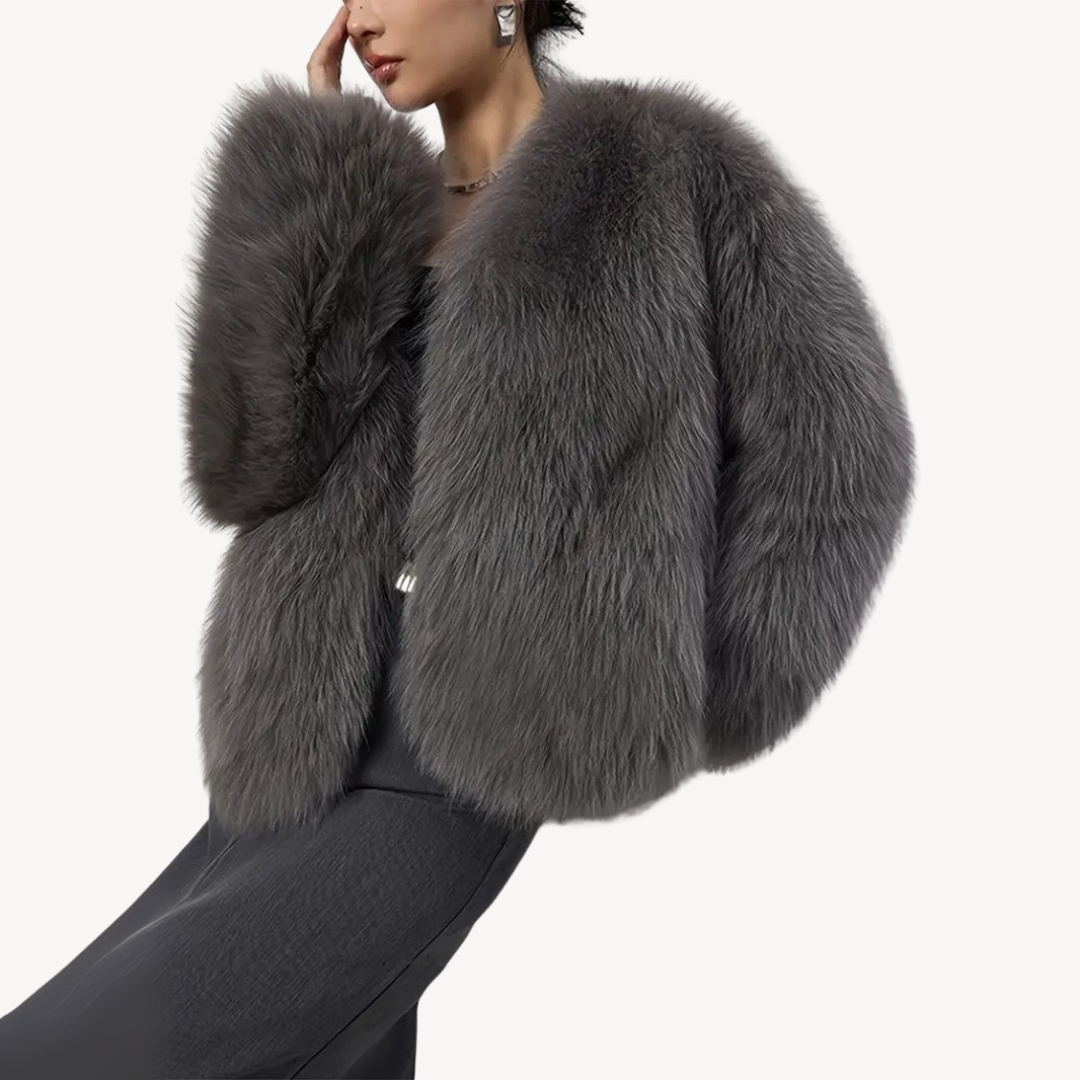 Damen Wintermantel Kunstpelz Elegant