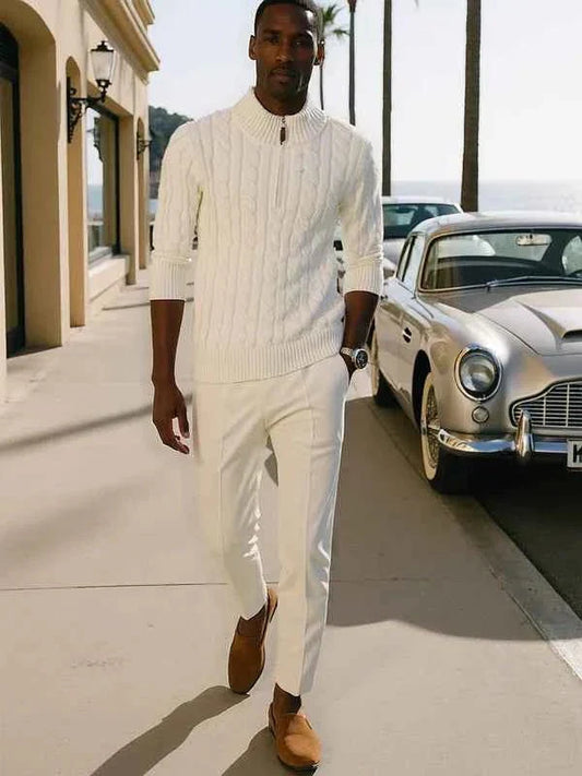 Herren Pullover Mit Halbzipper Modern - IdealeKleiden