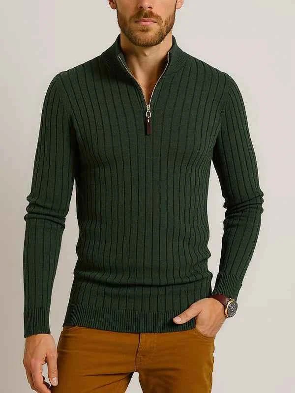Herren Strickpullover Mit Halbzipp