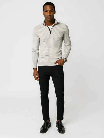 Herren Strickpullover Mit Halbzipp
