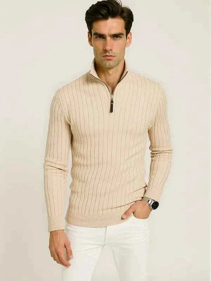Herren Strickpullover Mit Halbzipp - IdealeKleiden