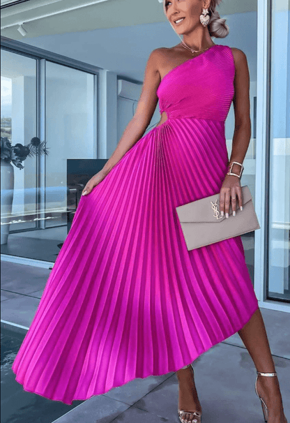 Damen Maxikleid Elegant One Shoulder Design