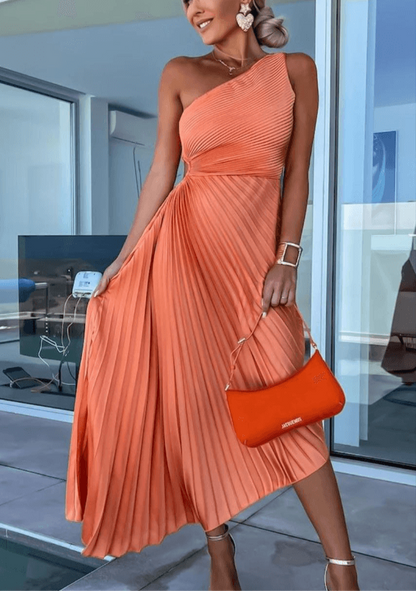Damen Maxikleid Elegant One Shoulder Design