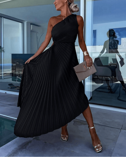 Damen Maxikleid Elegant One Shoulder Design