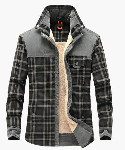 Herren Flanelljacke Holzfäller Look Fleece Isoliert