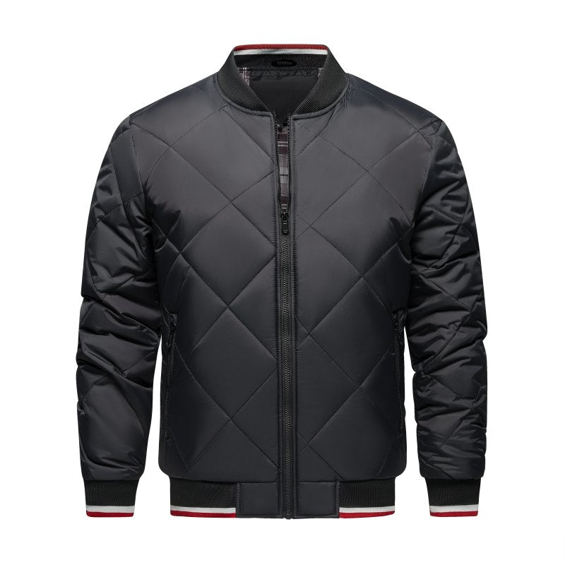 Herren Steppjacke Rauten Muster Bomber