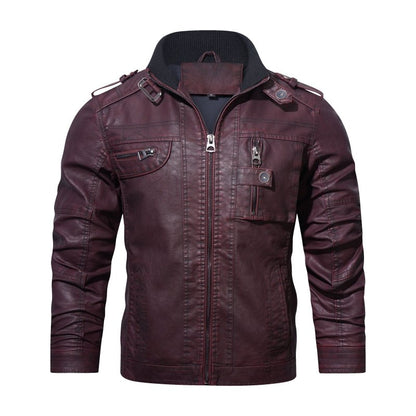 Stylische Lederjacke Herren Slim Fit
