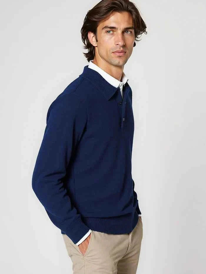 Herren Pullover Mit Knöpfen Elegant