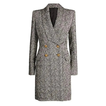 Stylisher Wintermantel Fischgrat Damen