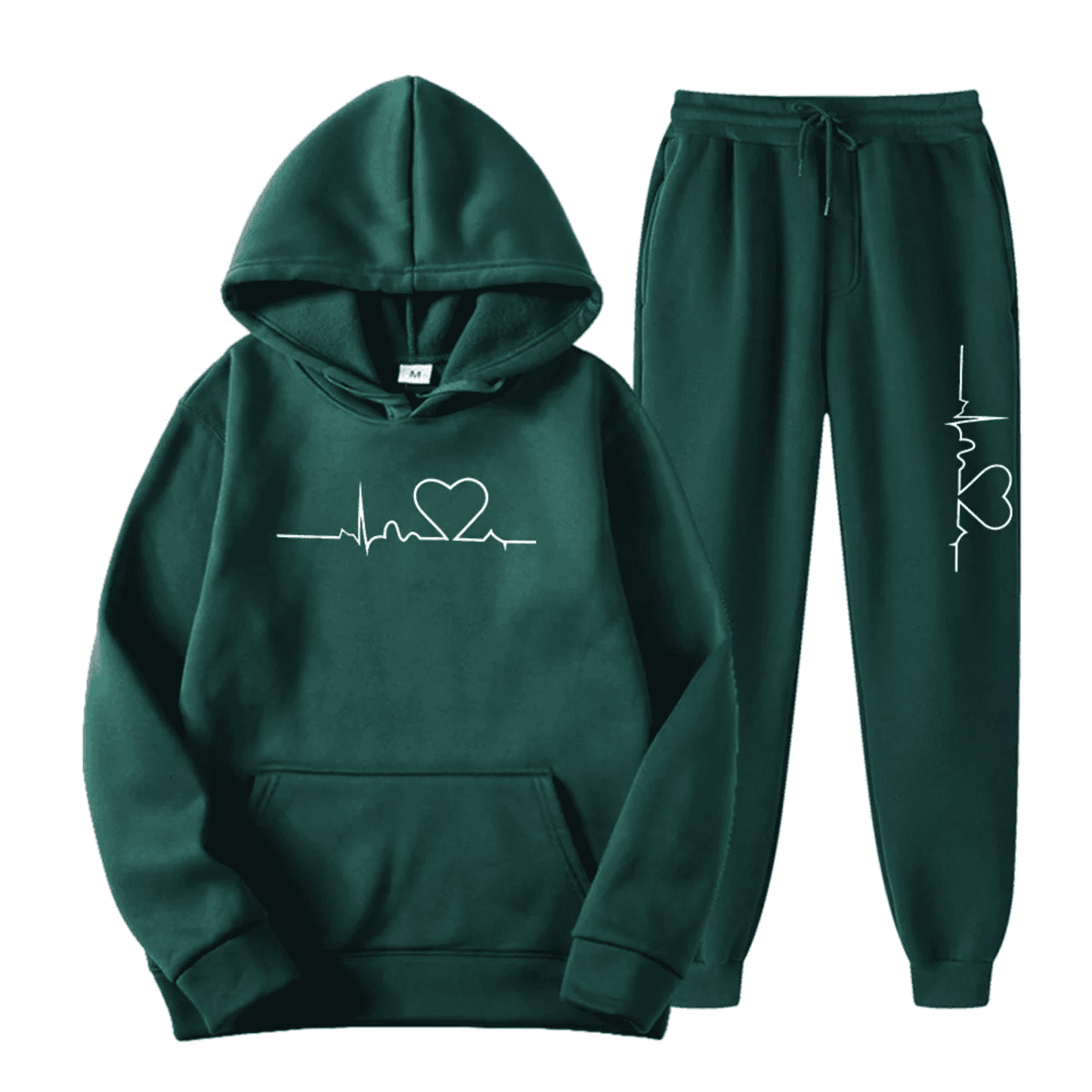 Damen Sportanzug Herz Design Hoodie Jogginghose Set