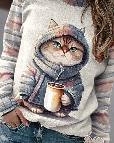 Katzen Pullover Weich Niedlich Winter