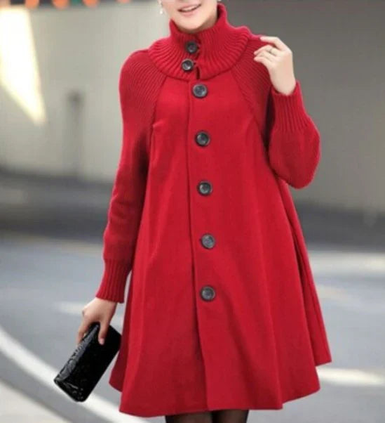 Patchwork Wintermantel Damen Langarm