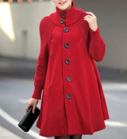 Patchwork Wintermantel Damen Langarm