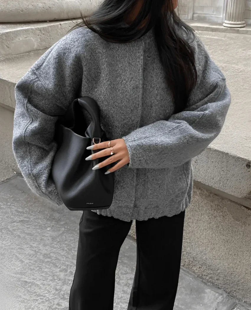 Übergröße Wolljacke Damen Warm - IdealeKleiden