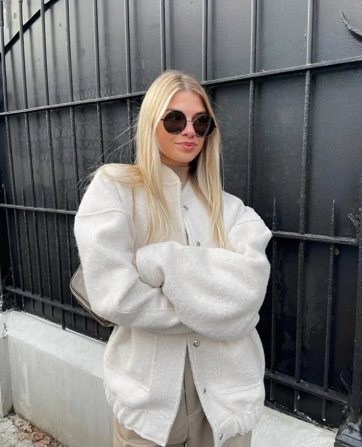 Übergröße Wolljacke Damen Warm