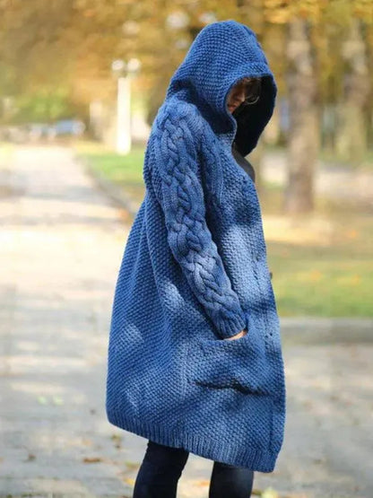 Lange Damen Strickjacke Warm
