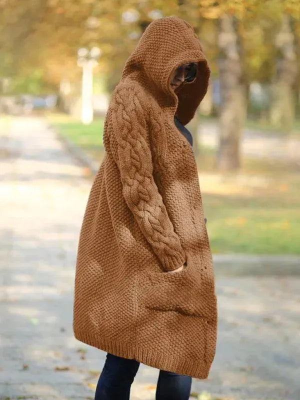 Lange Damen Strickjacke Warm