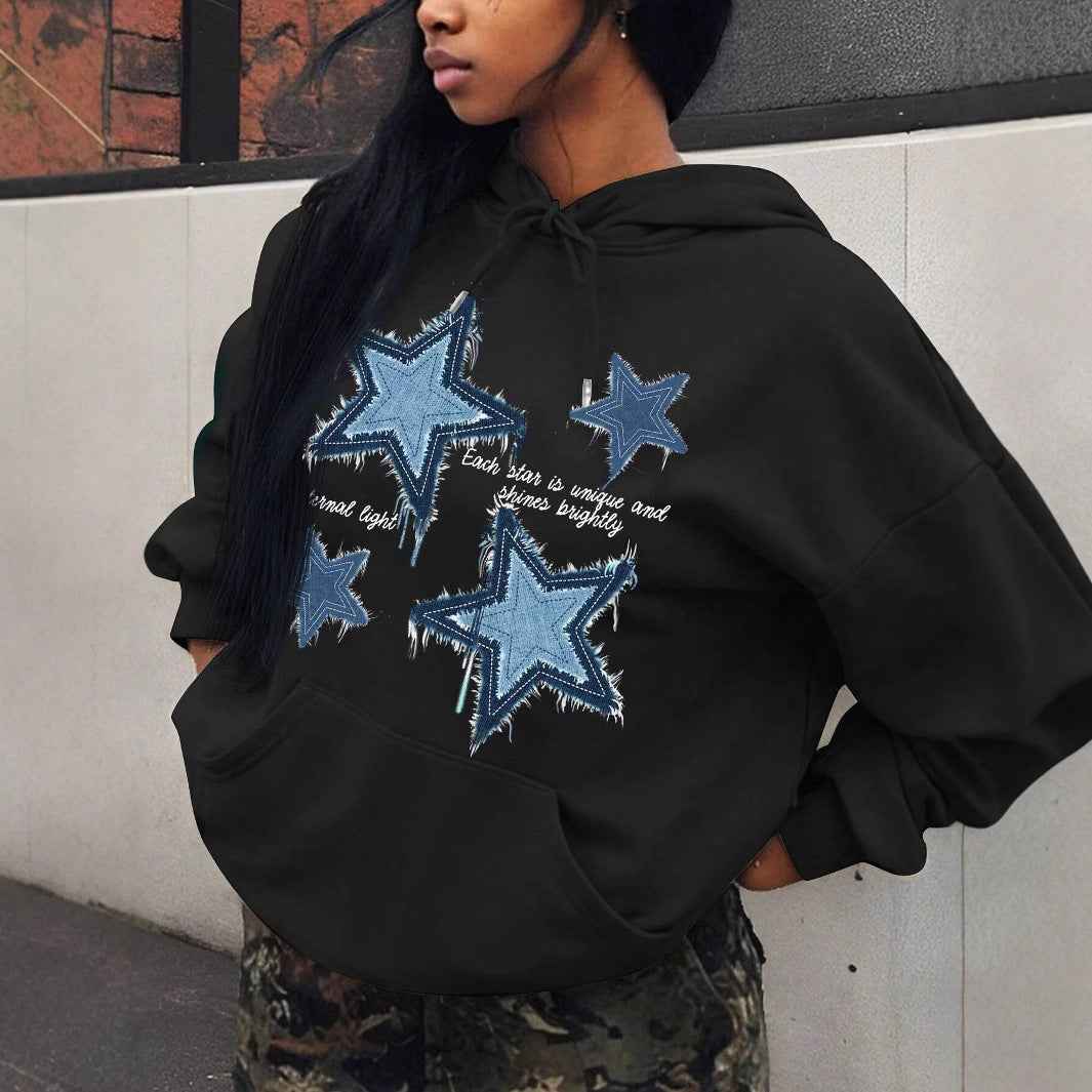 Damen Hoodie Sternenmuster Trendy