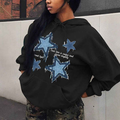 Damen Hoodie Sternenmuster Trendy