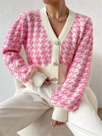 Längsärmige Strickjacke Damen Pullover