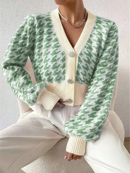 Längsärmige Strickjacke Damen Pullover