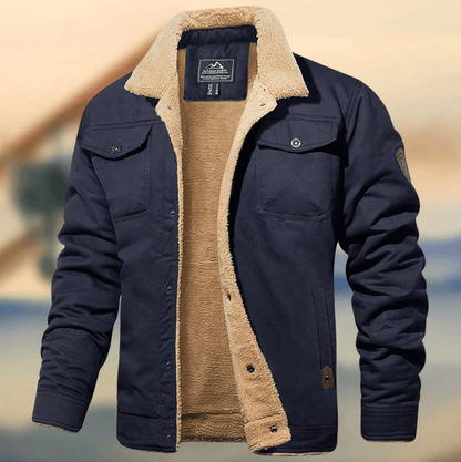 Herren Winterjacke Mit Kragen Warm Isoliert
