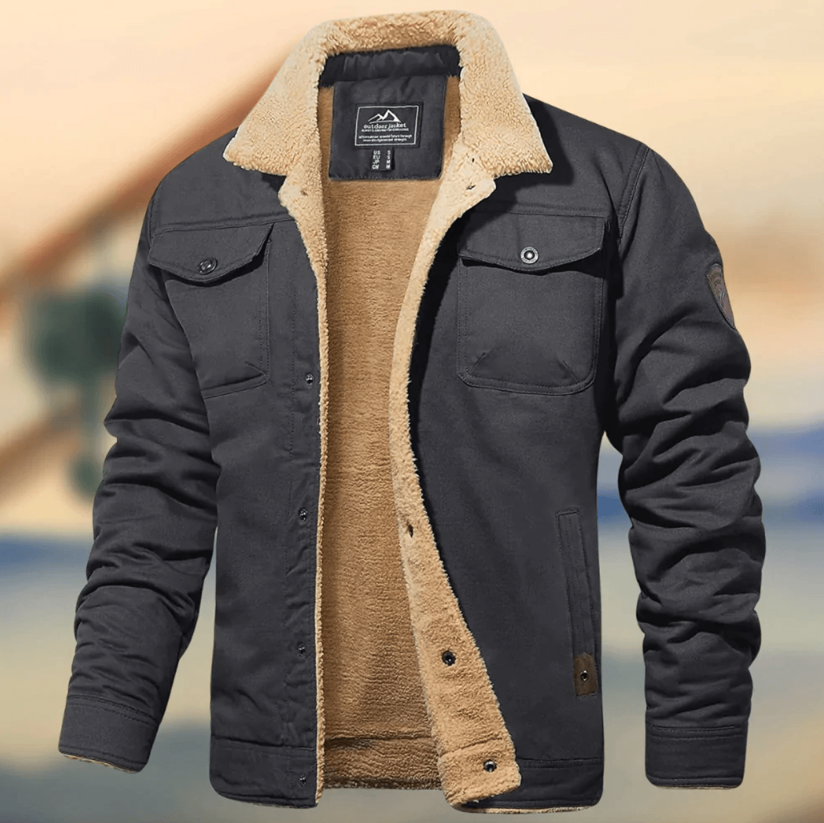 Herren Winterjacke Mit Kragen Warm Isoliert
