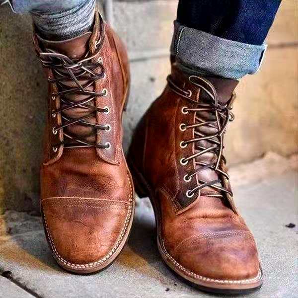 Retro Stiefel für Männer Vintage Style - IdealeKleiden