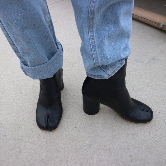 Damen Tabi Stiefel Trendy Geteilte Zehe - IdealeKleiden