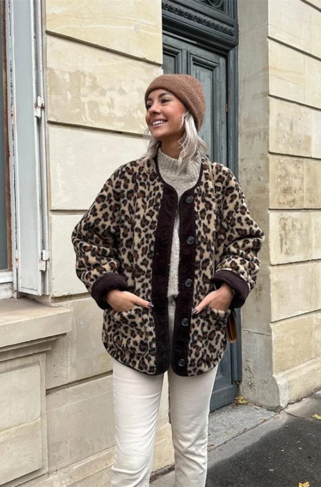 Lässiger Cardigan Tiermuster Bequem und Elegant