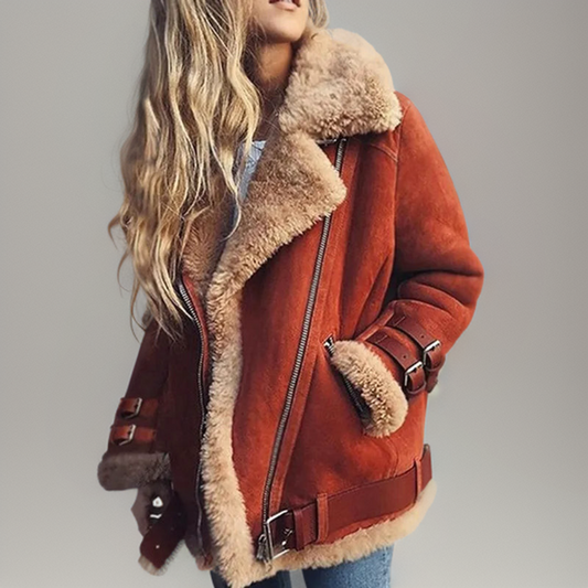 Stylische Damenjacke Leder Optik - IdealeKleiden