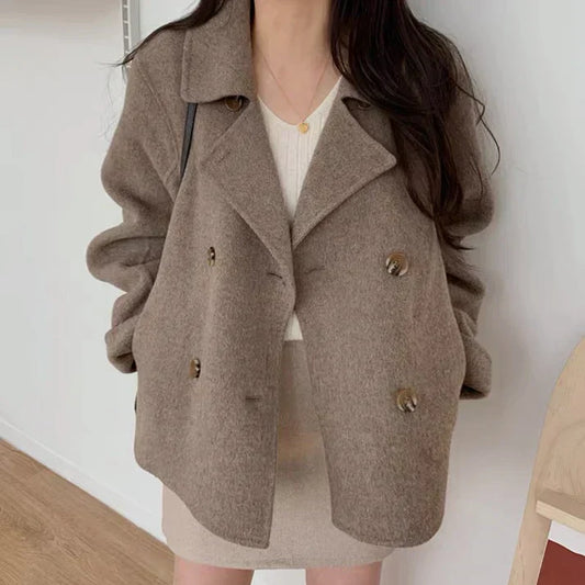 Mantel Damen Oversized Wolle Klassiker - IdealeKleiden