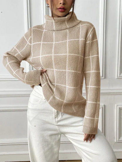 Damenpullover Hochkragen Warm Herbst Winter - IdealeKleiden