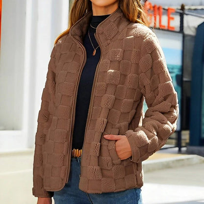Herbst Fleecejacke Damen Warm Bequem