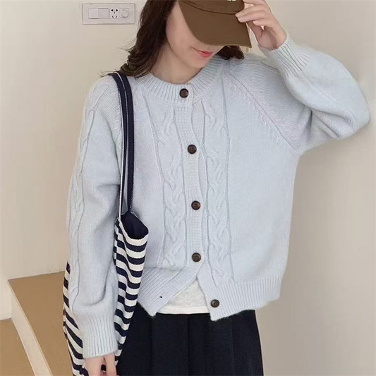 Stylische Strickjacke mit Knöpfen Damen - IdealeKleiden