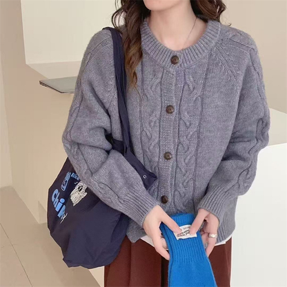 Stylische Strickjacke mit Knöpfen Damen