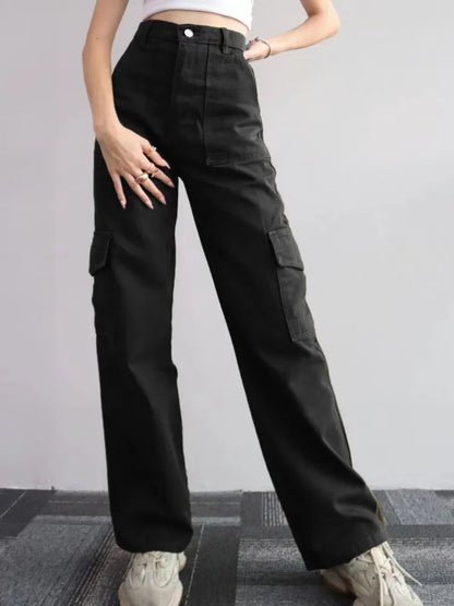 Modische Cargohose Damen Bequem Mit Taschen - IdealeKleiden