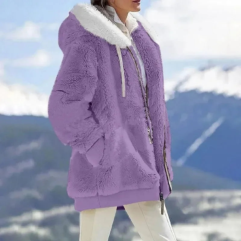 Damen Winterjacke Bunt Kapuze
