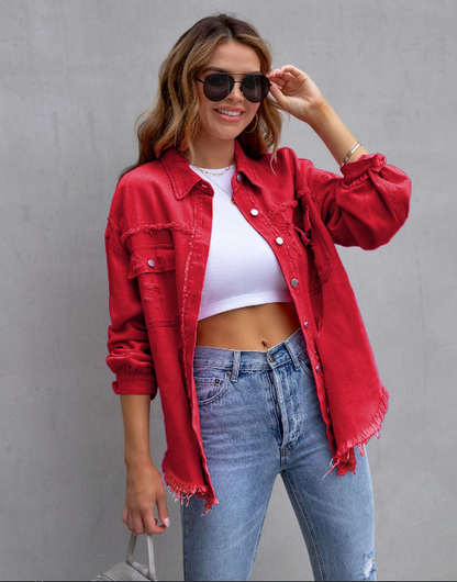 Ripped Denimjacke Oversized Style
