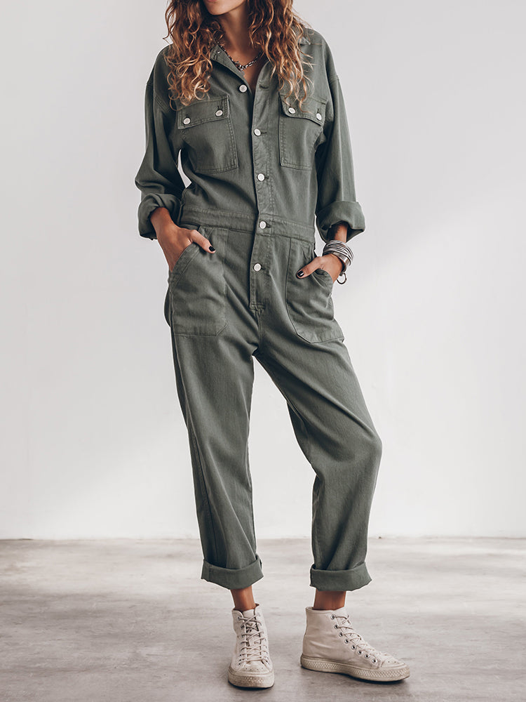 Praktische Damen-Overall mit Langen Ärmeln und Taschen