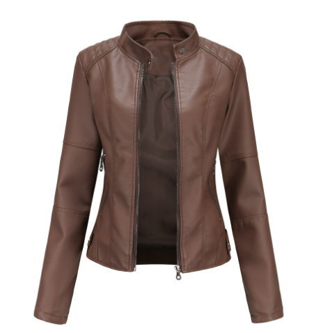 Klassische Lederjacke Echtes Leder Stilvoll Zeitlos