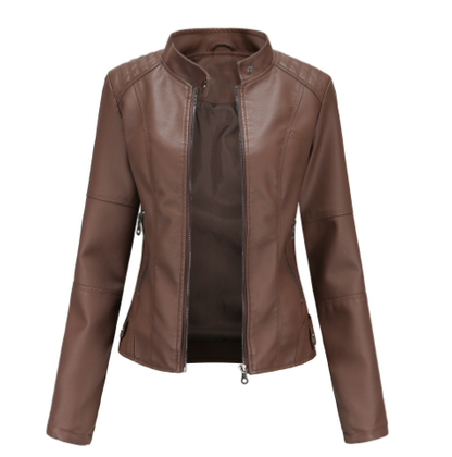 Klassische Lederjacke Echtes Leder Stilvoll Zeitlos