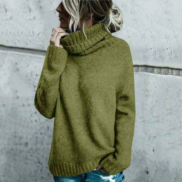 Damen Strickpullover Übergröße Rollkragen Herbstmodell