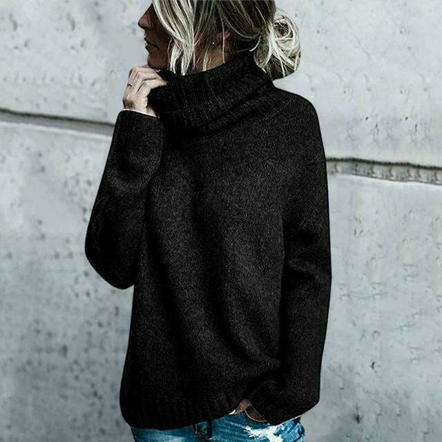 Damen Strickpullover Übergröße Rollkragen Herbstmodell