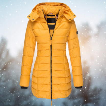 Winterjacke Damen Slim Fit Lang Isoliert