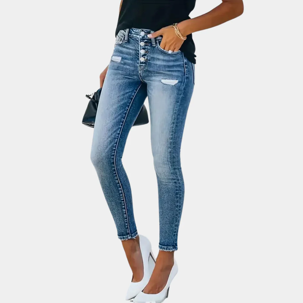 Schmale Skinny Jeans Stretch Denim Slim Fit - IdealeKleiden